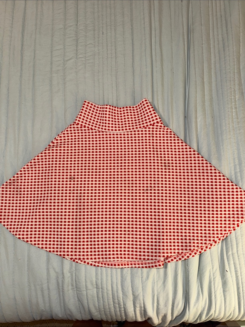 Red and white checked flare/twirl skirt